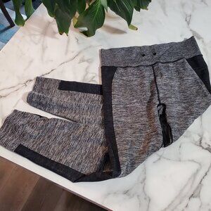 Victoria’s Secret Pink Active Gray & Black Leggings size XL